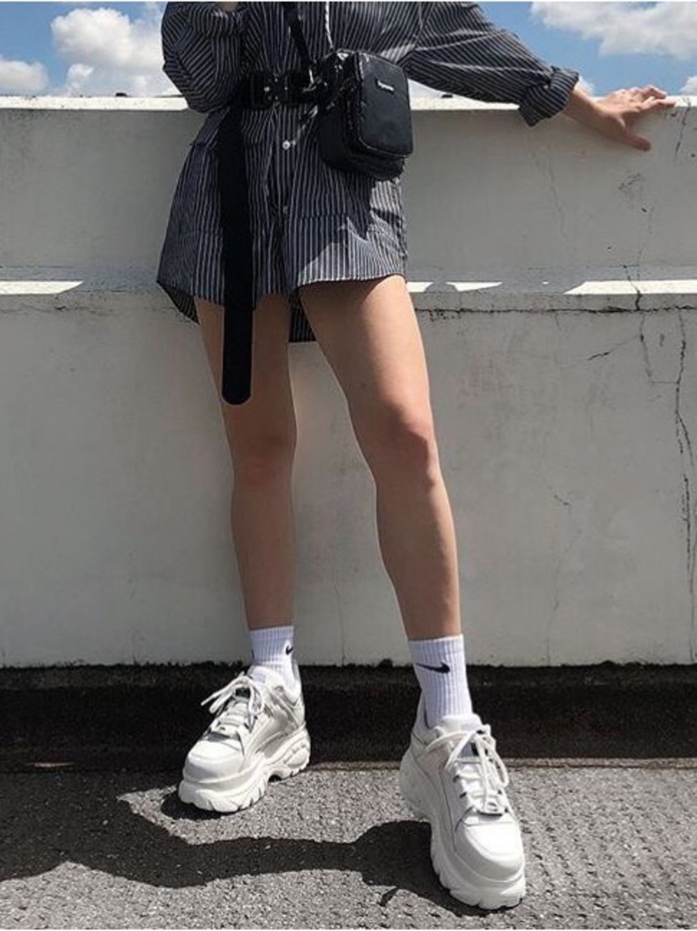 Women’s Chunky Platform Sneakers - White Leather